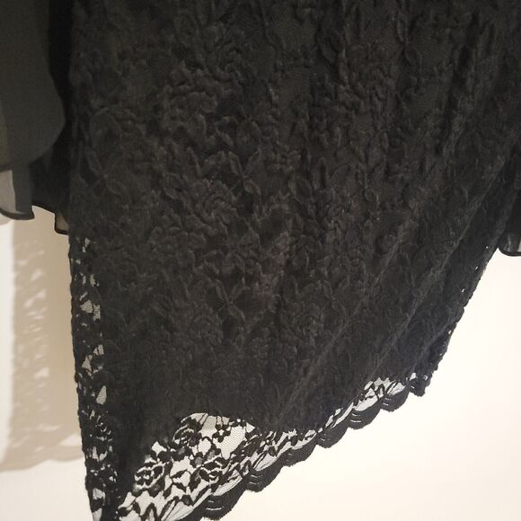 Vintage Connected Apparel Size 6 Dress Knee Length Scalloped Black Witchy Goth - Picture 4 of 10